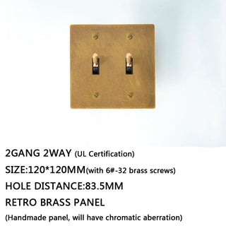 Retro Brass Panel Toggle Switch Luxurious Modern  Vintage Brass Accent Lighting