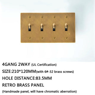 Retro Brass Panel Toggle Switch Luxurious Modern  Vintage Brass Accent Lighting