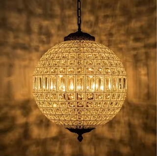 Clarion Crystal Orb Chandelier Modern  Ornate Antique Finish Fixture