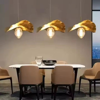 Mini Golden Shell Pendants Modern  Minimalist Round Flush Mount