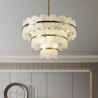 Zynella Alabaster Chandelier – Elegant Lighting with Natural Sophistication