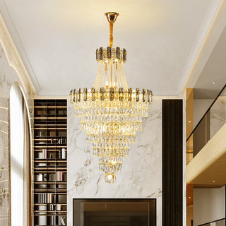 Rodela Crystal Chandelier Modern  Vintage Brass Accent Lighting