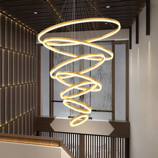 Orbitis Staircase  Ring Chandelier Stylish Modern  Opulent Multi-Tier Crystal Chandelier
