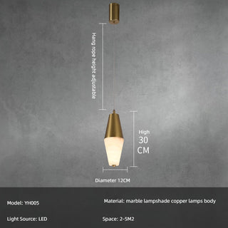 Alabix Marble Pendant Light Modern  Elegant Teardrop LED Pendant