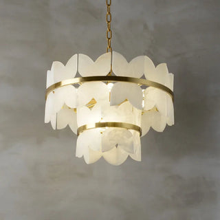 Zynella Alabaster Chandelier – Elegant Lighting with Natural Sophistication