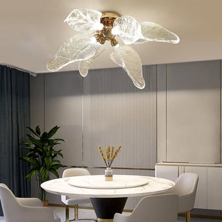 October Leaves  Ceiling Light Stylish Modern  Contemporary Crystal Statement Fixture