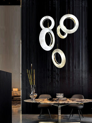 Mirela Marble Staircase Ring Chandelier Modern  Handcrafted Artisan Ceiling Light