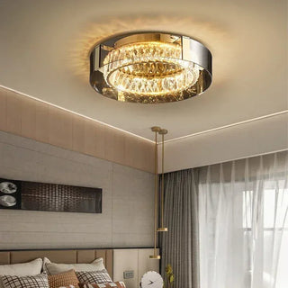 Harlow Crystal Ceiling Light Modern  Bohemian Rattan Woven Pendant