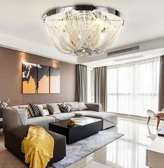 Alverton Tassel Staircase Chandelier Modern  Vintage Brass Accent Lighting