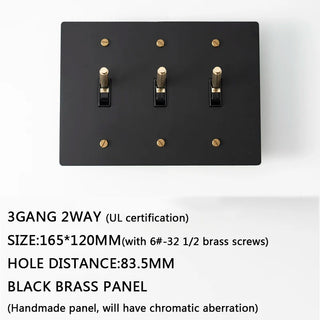Retro Brass Panel Toggle Switch Luxurious Modern  Vintage Brass Accent Lighting