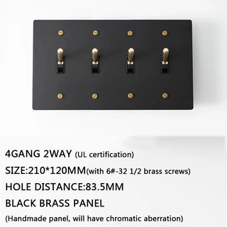 Retro Brass Panel Toggle Switch Luxurious Modern  Vintage Brass Accent Lighting