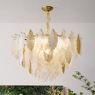 Crystal Leaf French Chandelier Modern  Timeless Lantern Style Wall Lamp