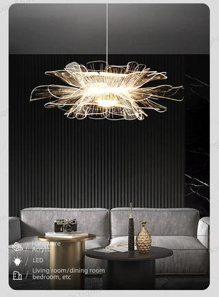 FLOWER Pendant Light Modern  Contemporary Crystal Statement Fixture