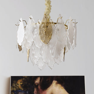 Crystal Leaf French Chandelier Modern  Timeless Lantern Style Wall Lamp