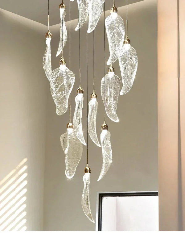 Elyora Acrylic Staircase Chandelier Modern  Art Deco Inspired Illumination - Zynella