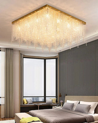 Ashton Square Ceiling Light Modern  Opulent Multi-Tier Crystal Chandelier