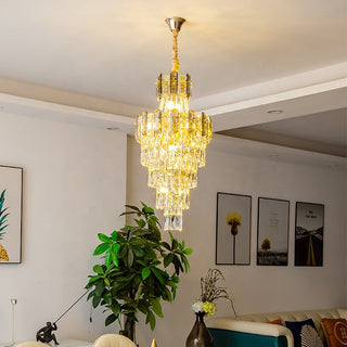 Rodela Crystal Chandelier Modern  Vintage Brass Accent Lighting