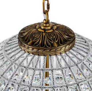 Clarion Crystal Orb Chandelier Modern  Ornate Antique Finish Fixture