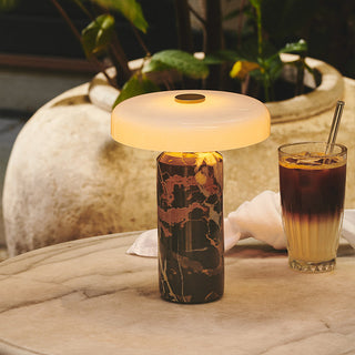 Aurora Marble Table Lamp Modern  Classic Drum Shade Ceiling Light