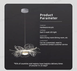 FLOWER Pendant Light Modern  Contemporary Crystal Statement Fixture