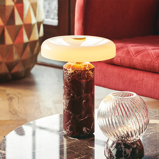 Aurora Marble Table Lamp Modern  Classic Drum Shade Ceiling Light