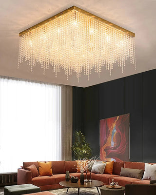 Ashton Square Ceiling Light Modern  Opulent Multi-Tier Crystal Chandelier