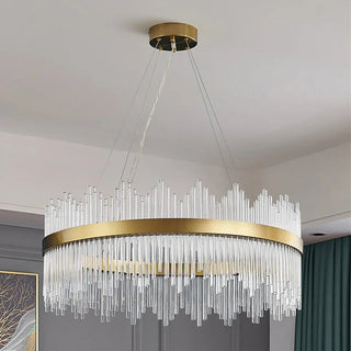 Zynella Crystal Halo Pendant Modern  Classic Drum Shade Ceiling Light