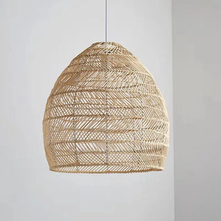 Handmade Rattan Pendant Light – Boho Woven Bamboo Hanging Lamp
