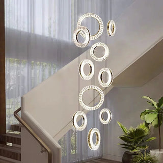 Belmont Staircase Ring Chandelier Modern  Handcrafted Artisan Ceiling Light