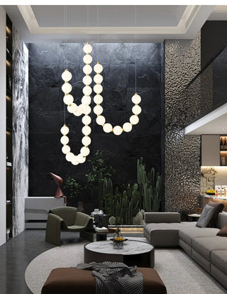 Vera Pearl Spiral Chandelier Opulent Modern  Sculptural Spiral LED Fixture