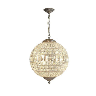 Clarion Crystal Orb Chandelier Modern  Ornate Antique Finish Fixture