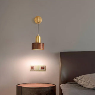 Vintage Ember Wooden Wall Lamp Luxurious Modern  Contemporary Crystal Statement Fixture
