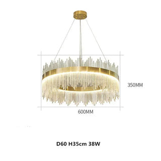Zynella Crystal Halo Pendant Modern  Classic Drum Shade Ceiling Light