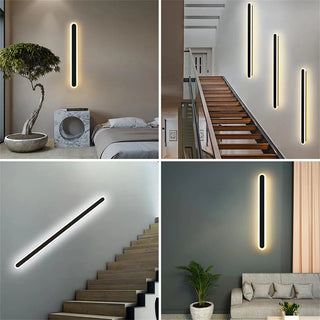 Alana Black Outdoor LED Strip Wall Lamp Modern  Contemporary Crystal Statement Fixture