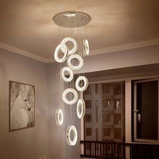 Belmont Staircase Ring Chandelier Modern  Handcrafted Artisan Ceiling Light