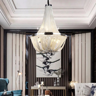 Alverton Tassel Staircase Chandelier Modern  Vintage Brass Accent Lighting