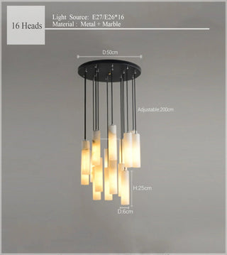 ELIT Marble Pendant Light Modern  Ornate Antique Finish Fixture