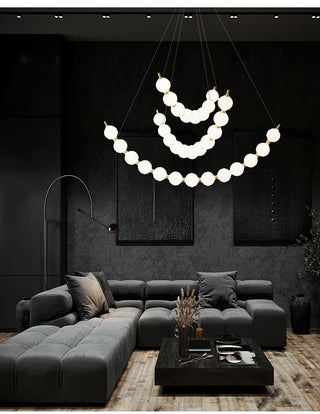 Vera Pearl Spiral Chandelier Opulent Modern  Sculptural Spiral LED Fixture
