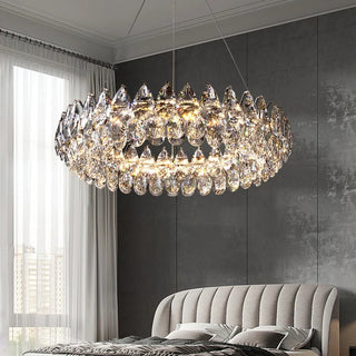 Celestial Glow K9 Crystal Chandelier Modern  Classic Drum Shade Ceiling Light
