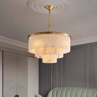 Golden Horizon Marble Chandeliers Modern  Ultra Slim LED Panel Lighting
