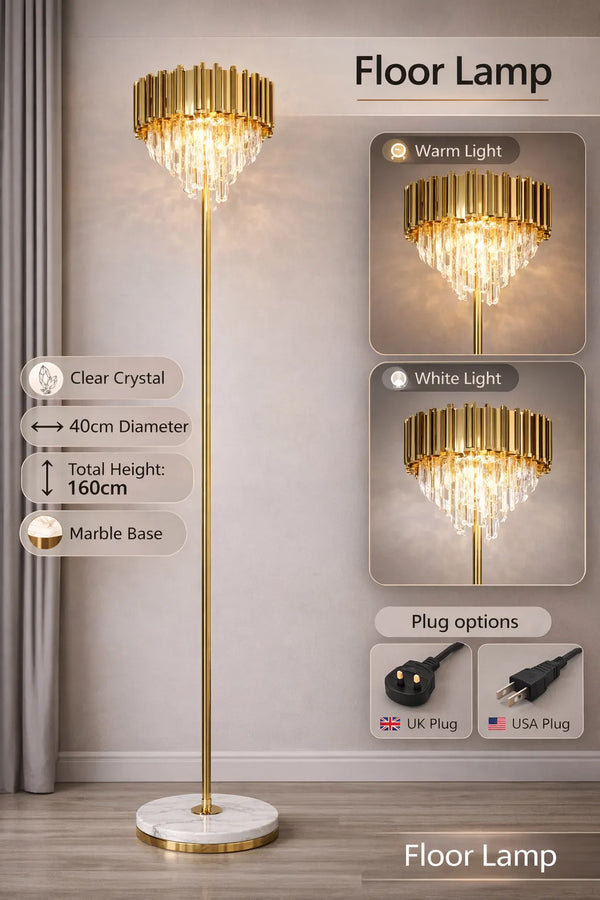 Ivy Crystal Floor & Table Lamp