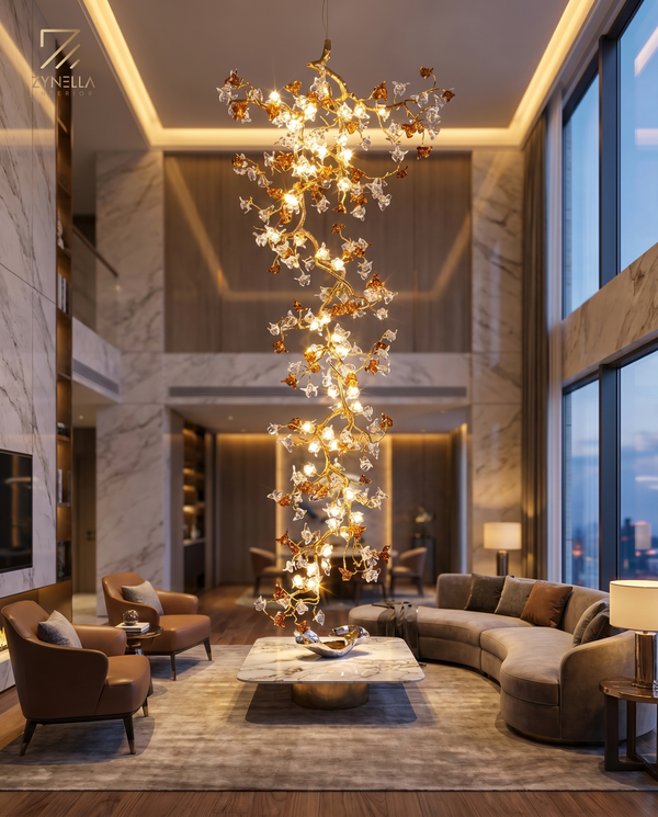 Zynella Willow Branch Modern Crystal Chandelier