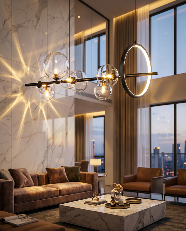 Zynella Prism: Grand Crystal Pendant Chandelier
