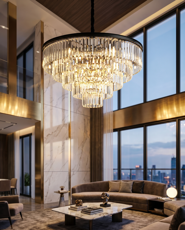 Quantum Ring Modern Opulent Chandelier ||  Zynella Interior