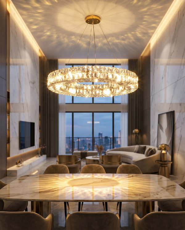 Phoebe Chrome Ring Chandelier | Zynella Interior