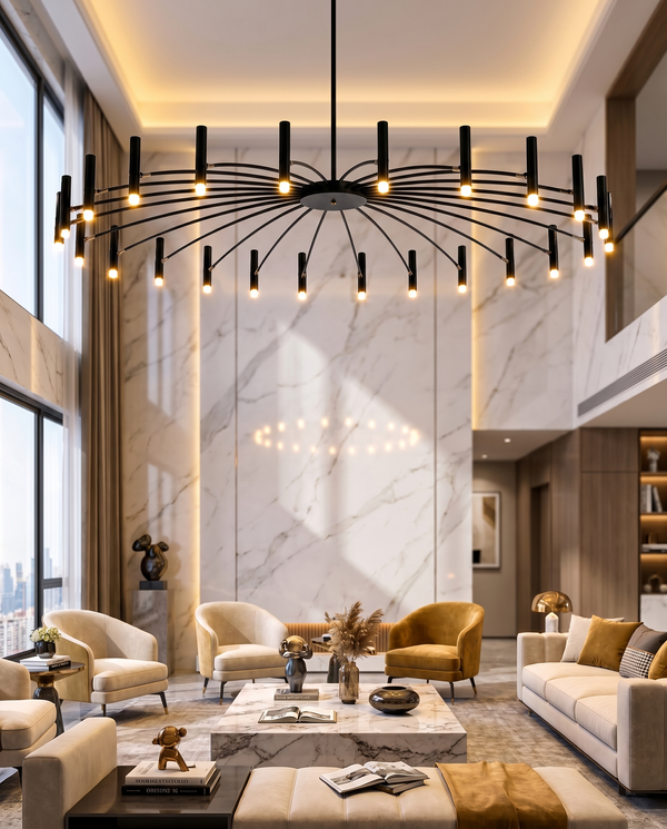 Zynella "Astra" Nordic Luxury Pendant: Adjustable Designer Chandelier