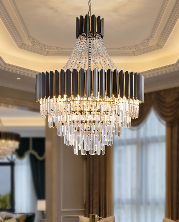 Celine Elegant Stainless Steel Crystal Chandelier | Zynella Interior