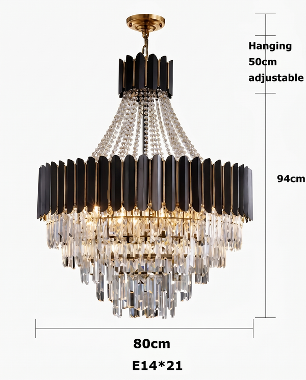 Celine Elegant Stainless Steel Crystal Chandelier | Zynella Interior