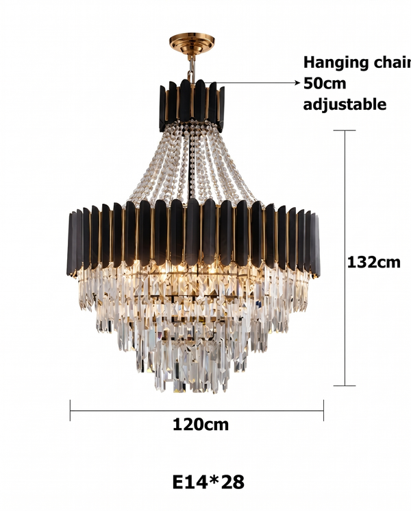 Celine Elegant Stainless Steel Crystal Chandelier | Zynella Interior