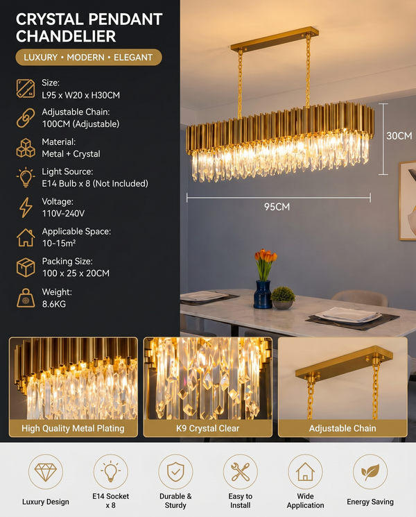 Queen Elizabeth Modern Scandinavian Chandelier | Zynella Interior